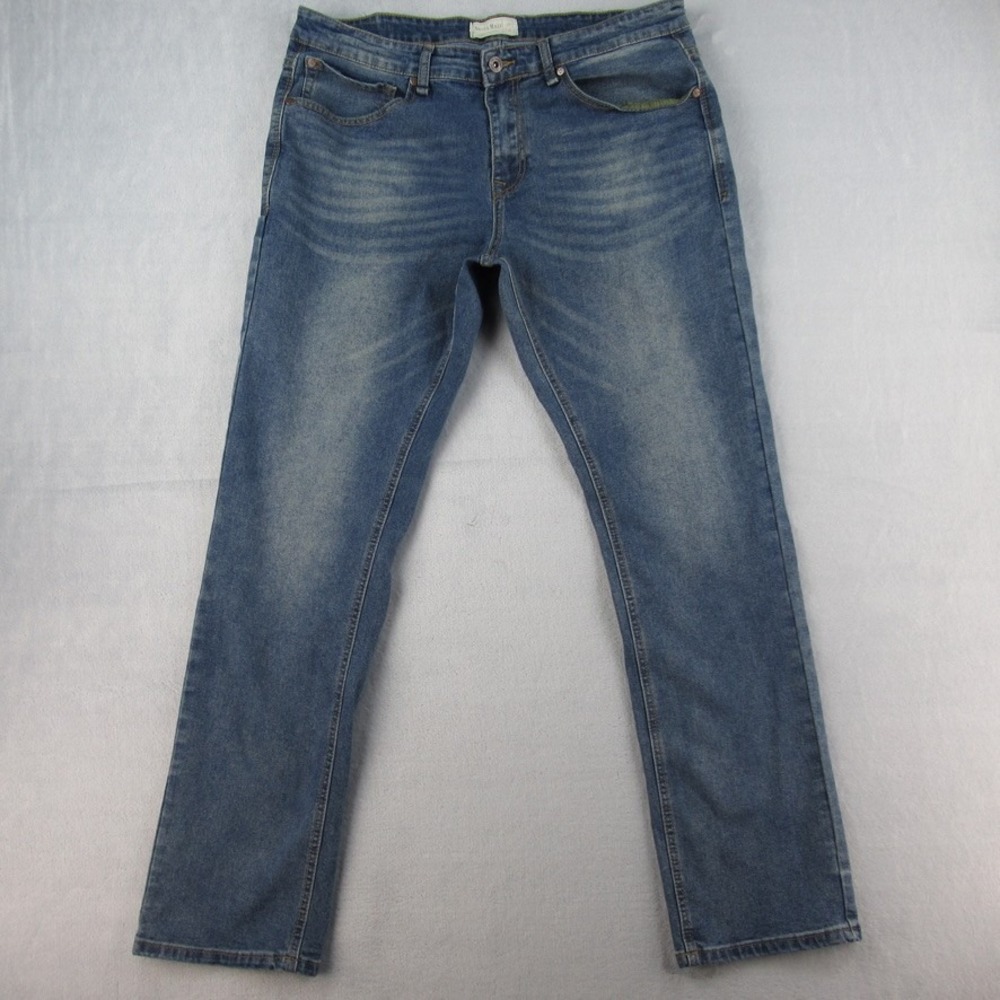 Smith & Mills Mens Stretch Denim Jeans Medium Wash Size 36 Classic Fit‎ Blue